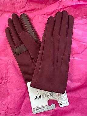 isotoner Women's Burgundy Dress Gloves